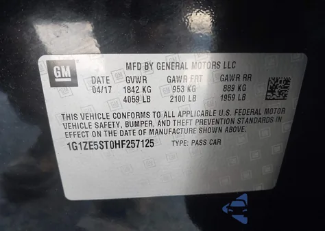 2017 Chevrolet Malibu 1Lt z USA, uszkodzony, nr VIN 1G1ZE5ST0HF257125